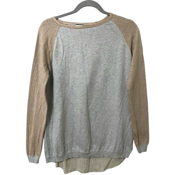 NOA NOA Knitwear Women's Gray and Tan Pull Over Sweater - Picture 1 of 5